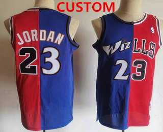 Men & Youth Customized Chicago Bulls Blue Red Two Tone Stitched Hardwood Classic Swingman Jerseys